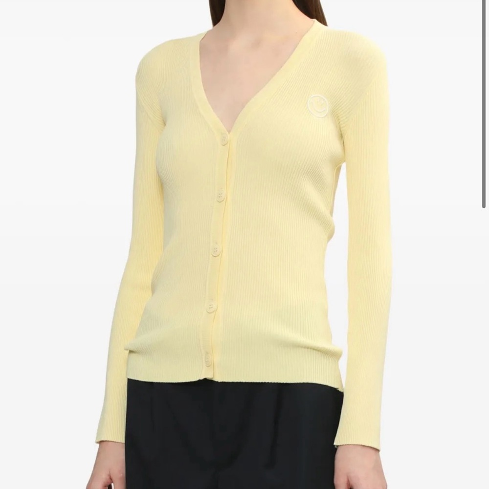 Joshua Sanders Button up Ribbed Cardigan Yellow